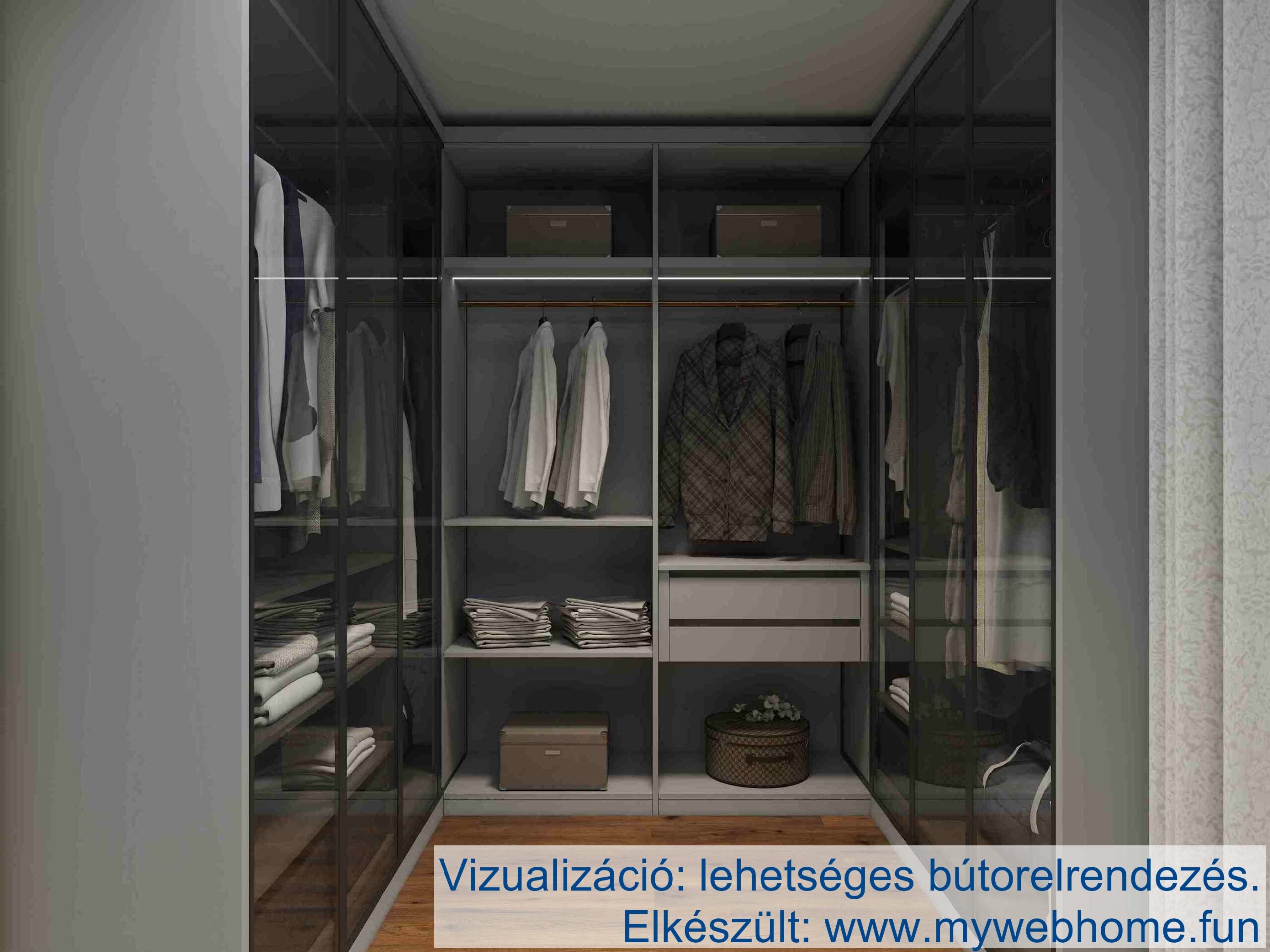 Hévízi gardróbszekrény lapos kivitelben